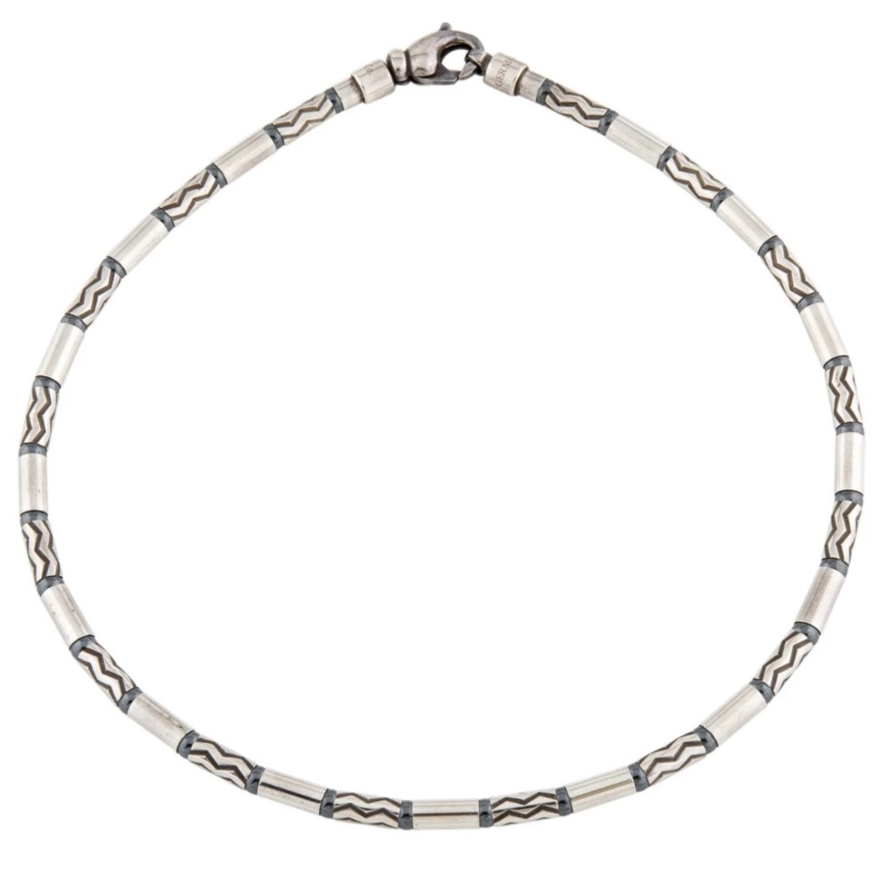 TIFFANY & CO.
Hematite Aztec Zigzag Necklace